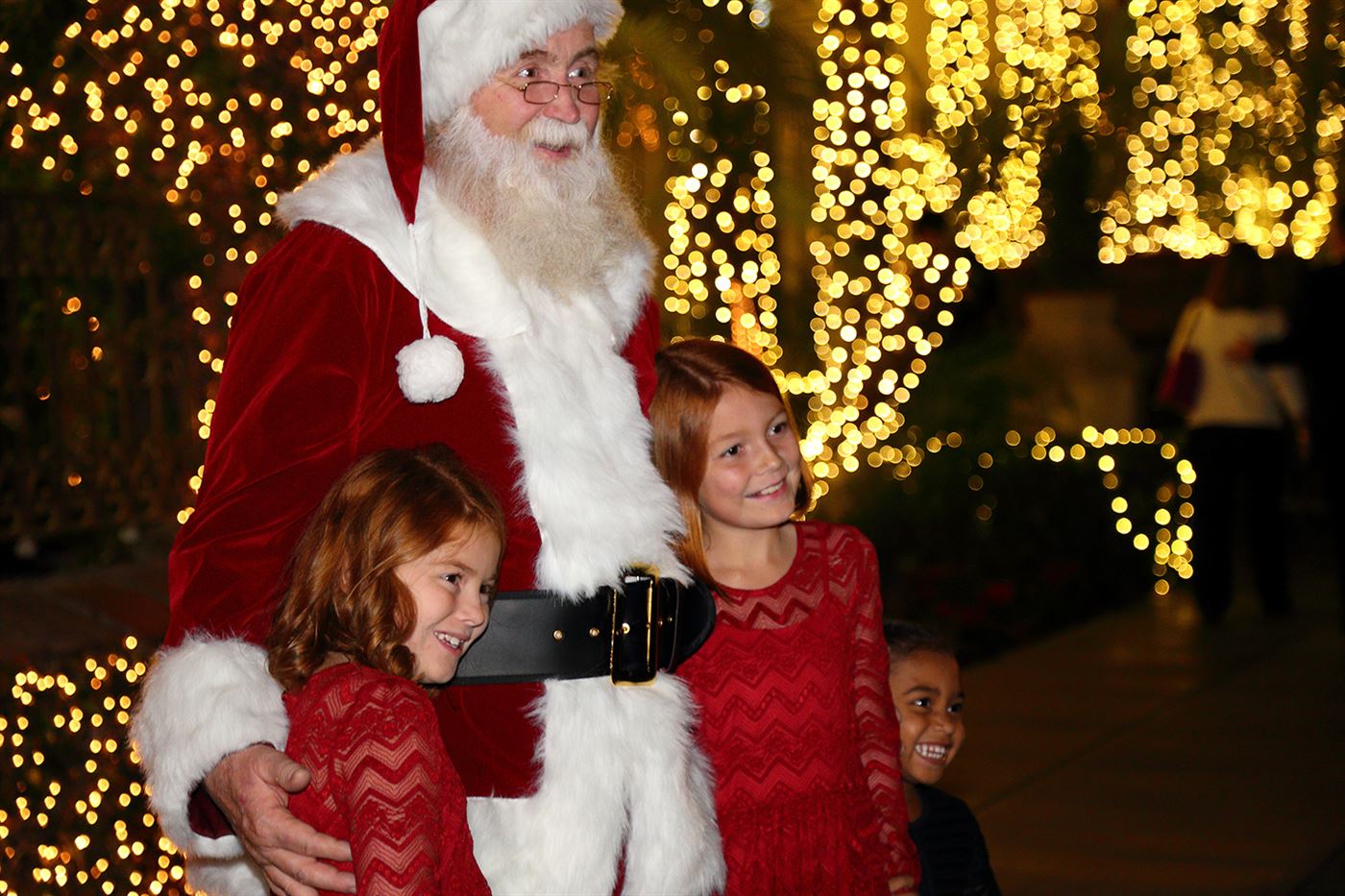 Santa with children at the Festival of Lights