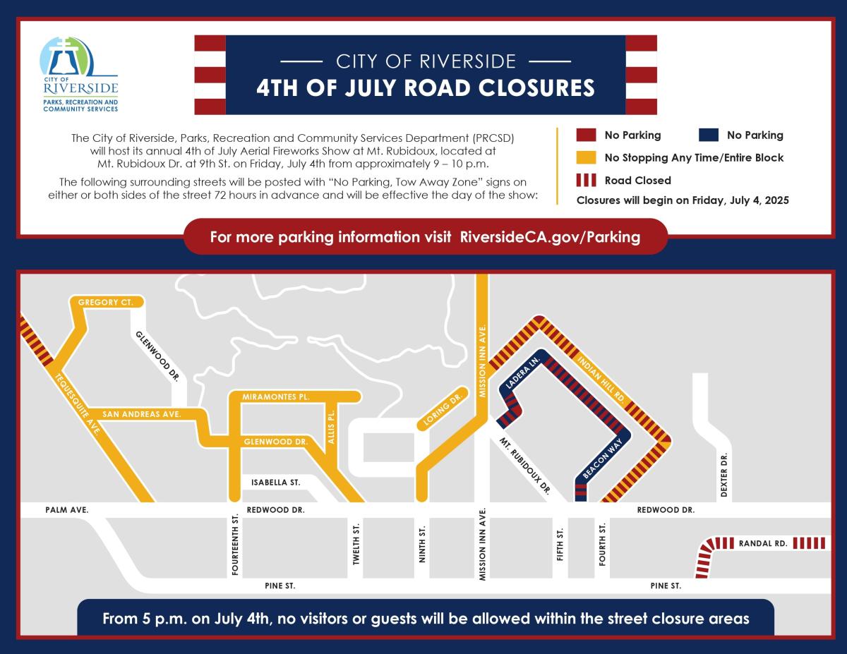 4th of July Road Closures Map