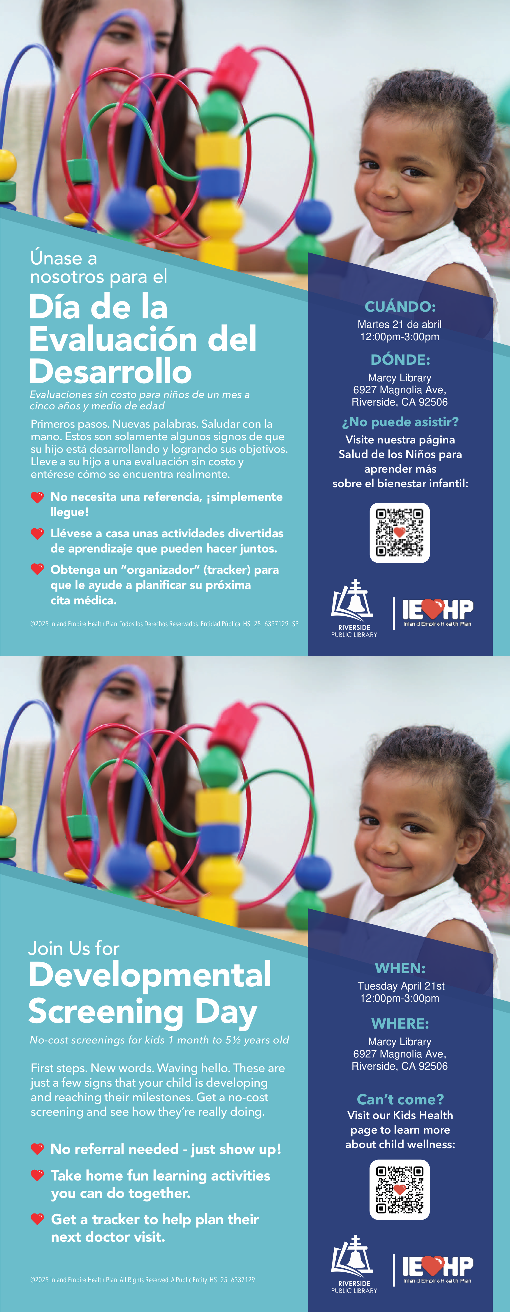 Marcy Library | IEHP: Free Developmental Screening Day/Dia Gratuito de ...