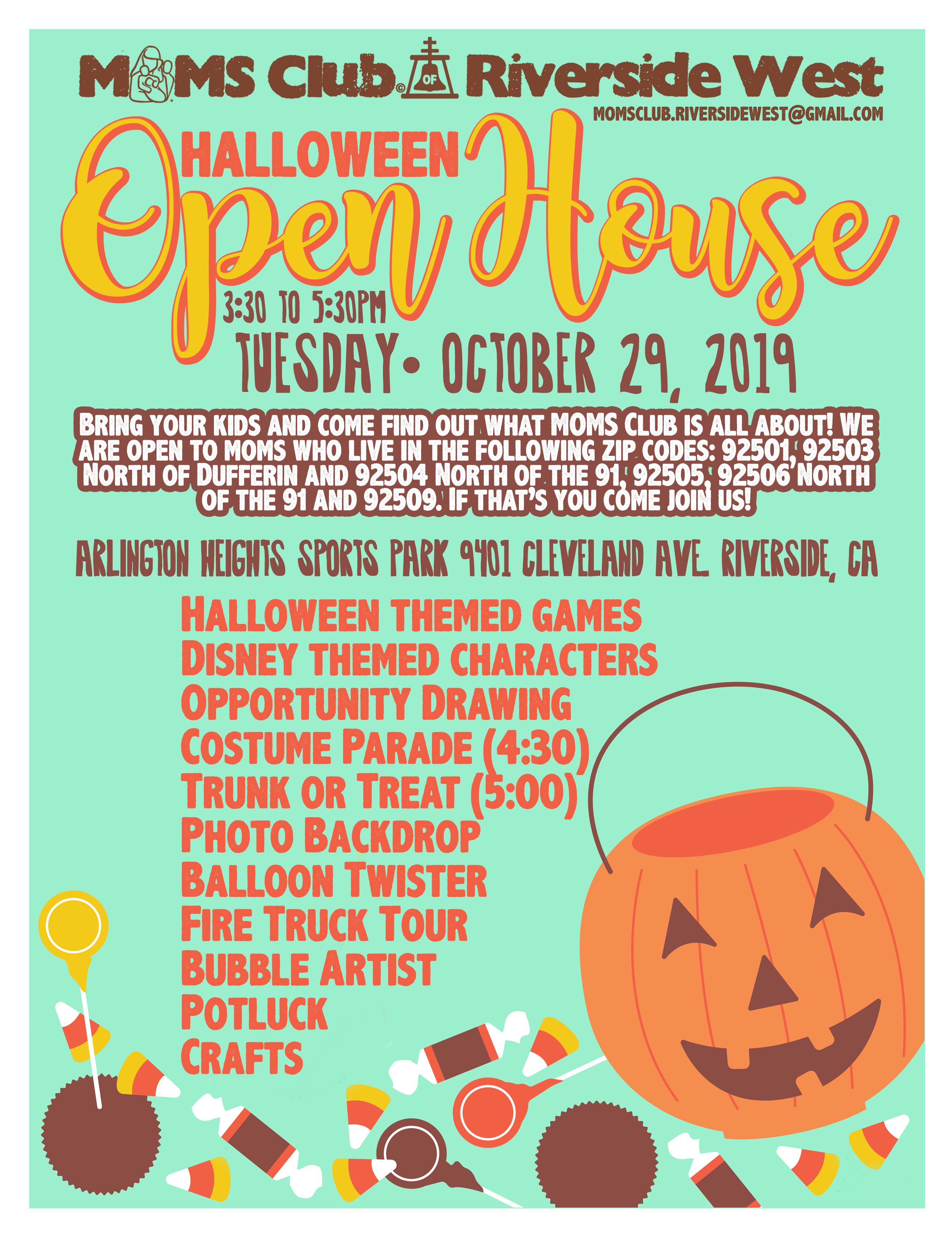 Join us for Trunk or Treat on Tuesday and Potluck for No Reason on  Wednesday!