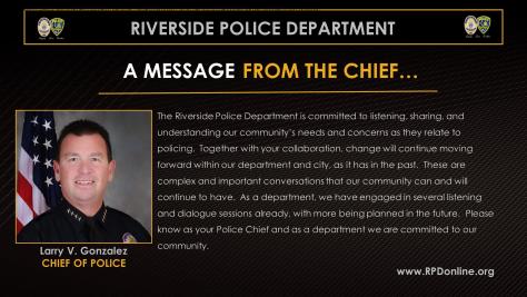 A MESSAGE FROM THE CHIEF | riversideca.gov