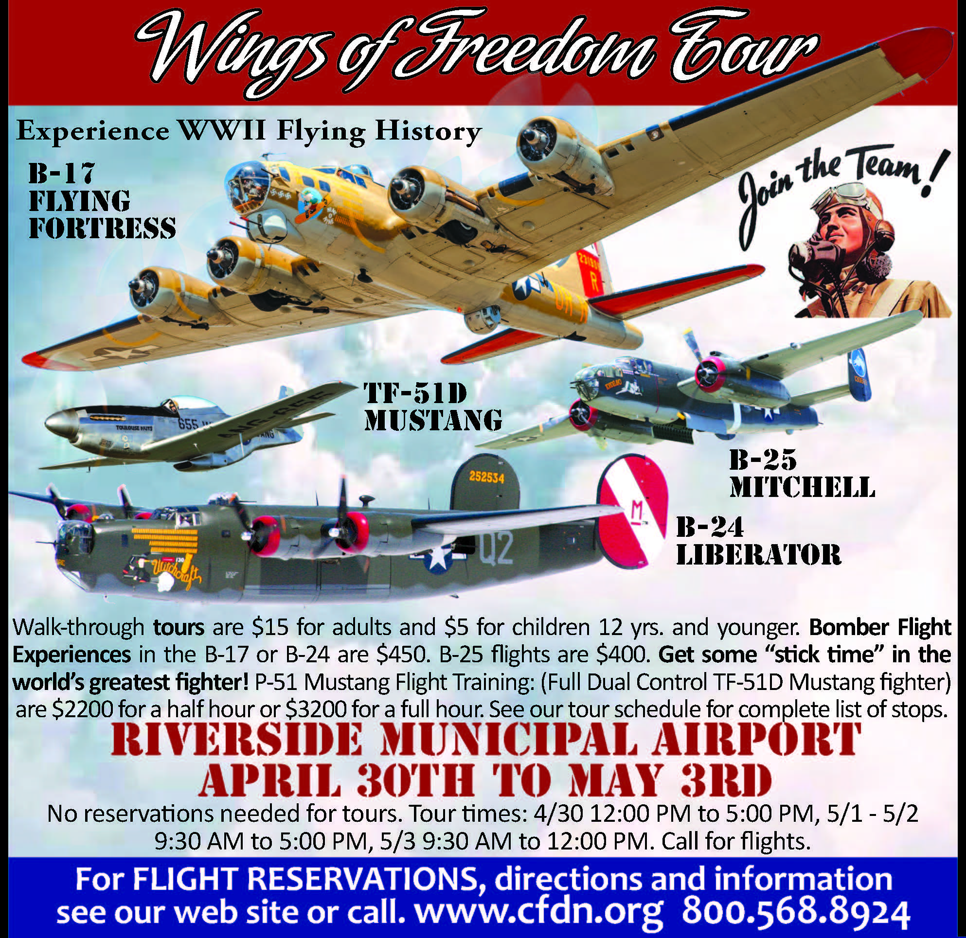 Wings of Freedom Tour Lands at Riverside Municipal Airport Monday